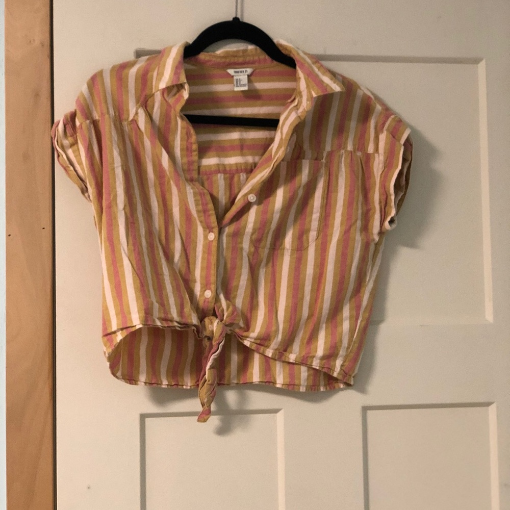 Striped Button Up top